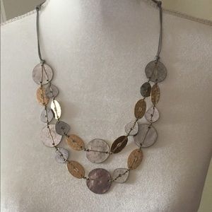 J. Jill Silver and Gold Toned Layered Necklace